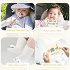 Baby Shower Gifts for Boys Girls, Baby Gifts Basket Newborn Blanket Rattle Toys Keepsake Pacifier Clip Infant Bibs Socks New Parent Decision Coin Greeting Card, Baby Gift Set Gender Reveal Essential - Image 6
