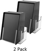 Marketing Holders 2 Pack 5.75” x 5.5" x 8.75" Locking Ballot Box Black Acrylic with 5.5" x 8.5" Slide in Header Sign Holder and 4" Form Pocket Countertop Donation Bin - Image 2