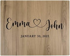 Andaz Press Large Wooden Welcome Sign for Wedding, Rustic Welcome Sign 16" x 20" Custom Names Heart & Date, Woodland Wedding Signage, English Oak MDF Wood Finish Wedding Reception Indoor Outdoor Signs by AndazPress