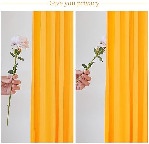 10x10 Marigold Backdrop Curtain for Parties Wrinkle Free Orange Photo Curtains Backdrop Drapes Fabric Decoration for Wedding Birthday Party Baby Shower 5ft x 10ft,2 Panels - Image 6