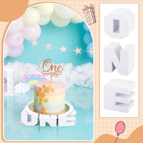 12 inch One Letters Round Cake Stand 1st Birthday Cupcake Display - Image 6