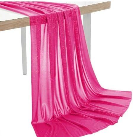 Pack of 20 Yard Chiffon Drapery Fabric, 60" Wide, Multiuse - Hot Pink by MDS