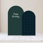 Set of 2 Arch Backdrop Cover Tartan Plaid Baby Shower Stretchy Arch Frame Cover for Bear Theme Boys Birthday Party Fiesta Decorations (7.2ft & 6ft,Plaids) - Image 2