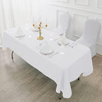 Fokitut 6 Pack Waterproof Rectangle Tablecloth, 90x132 Inch,Stain Resistant and Wrinkle Polyester Table Cloth, Fabric Table Cover for Kitchen Dining, Wedding, Party, Holiday Dinner-White - Image 5