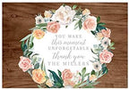 Andaz Press Custom Personalized Disposable Paper Placemats, 12 x 18 Inch, Set of 25, You Make This Moment Unforgetable Wood and Peach Floral, Tableware, Table Setting for Wedding, Bridal Shower by AndazPress