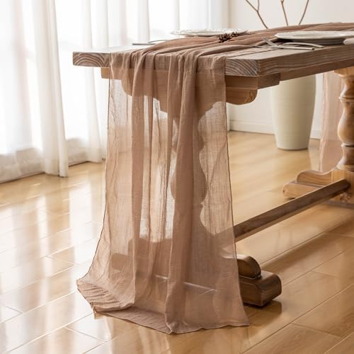 10Pcs Nude Cheesecloth Table Runner 120 Inches for Party Boho Home Decor - Image 2