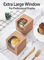 Kraft Cupcake Boxes Brown Individual 200 CT with Insert and Clear Window for Baby Shower Birthday Party Favor - Image 5