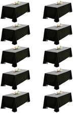 DRESSMAKER 10 Pack Black Table Cloth Rectangle 70X120 Inch Fit 8FT Table by Dressmaker