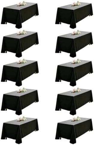 DRESSMAKER 10 Pack Black Table Cloth Rectangle 70X120 Inch Fit 8FT Table by Dressmaker