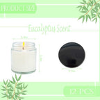 12 Pcs 4 Oz Mini Soy Candles,Eucalyptus Scented,Aromatherapy Candle,Bulk Candle Set，Great Stress Relieving Scented Candles for Girls as a Gift for Birthdays, Weddings and More! - Image 2