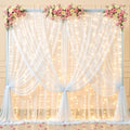 20x10ft White Tulle Backdrop Curtains with Lights String for Parties,Wrinkle Free Sheer Curtain with Lights Wedding Photo Backdop Drapes for Baby Shower Birthday Party Photography Home Decorations by PartyTalk