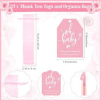 Threehoney 25 Set Baby Shower Favors for Guests, Folding Paper Fans, Pink - Image 3