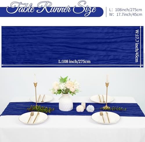 20 Pack Cheesecloth Table Runner 17 x 108 Inch, Royal Blue - Image 2