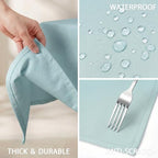 Thick Mint Blue Tablecloth, Wrinkle Resistant, 54x120 Inch - Image 2