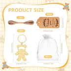 50Pcs Bear Bottle Openers Keychain Bulk Baby Shower Party Favors for Guests Cute Bear Keyring with Organza Bags Tags, for Gender Reveal Theme Birthday Decoration Return Gift Souvenirs（Bear Style） - Image 2