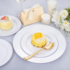 FLOWERCAT 200PCS White Plastic Plates Disposable Plates for Party - White Bulk Plastic Plates - 100 10" Dinner Plates and 100 7" Salad Plates for Wedding & Summer Parties and Events - Image 4