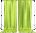 AK TRADING CO. 10 feet x 8 feet Polyester Backdrop Drapes Curtains Panels with Rod Pockets - Wedding Ceremony Party Home Window Decorations - Light Green, 2 Pack by Fabrics%7CEventDecor%7CCrafts%7CUpholsteryFoam