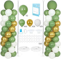 Balloon Column Stand with 102 Balloons, Balloon Column Kit Set of 2, Metal Balloon Tower Stand with Base for Floor, Height Adjustable from 1.57 to 7 Ft, For Party Decorations by Lanboon