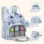 BabbleRoo Diaper Bag Backpack - Baby Essentials Travel Tote - Multi Function Water Resistant Diaper Bag, Travel Essentials Baby Bag with Changing Pad, Stroller Straps & Pacifier Case - Unisex, Cosmic - Image 5