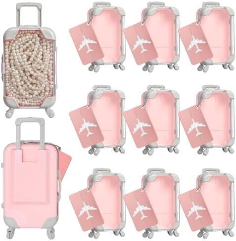 Teecyhooo 10 Pcs Mini Suitcase and 10 Pcs Metal Luggage Tags with Card by Unknown
