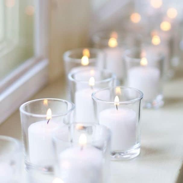 Set of 72 Richland Votive Candles White Unscented and 72 Clear Glass Eastland Votive Holders - Image 5