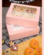 qiqee Pink Auto-pop up 6 Cupcake Boxes with Window 30 Packs Cupcake Box 9.4"x6.1"x3.3" Bakery Boxes For Cupcakes Carrier, Cupcake Containers - Image 6