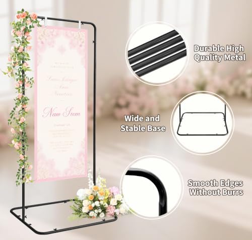 Wedding Welcome Sign Easel Metal Poster Holder Vendor Display Stand - Image 4