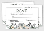50 Blank RSVP Cards with White Envelopes-Floral Style Response Card-RSVP for Wedding-Rehearsal Dinner-Baby Shower-Bridal Shower-Engagement Party Invitations - Image 4