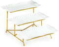LAUCHUH 3 Tier Trays Stand, Porcelain Tiered Serving Trays Serving Stand by LAUCHUH
