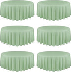 YMHPRIDE 6 Pack Round Tablecloth Sage Green Table Cloths 90 Inch Polyester Round Tablecloth,Sage Green Tablecloths Round 90 inch Washable Fabric Table Covers for Wedding,Party,Dining,Banquet by YMHPRIDE