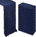 12 Pack 35 x 120 Inch Navy Blue Table Runner Cheesecloth 10Ft by Heneger