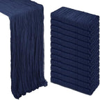 12 Pack 35 x 120 Inch Navy Blue Table Runner Cheesecloth 10Ft by Heneger
