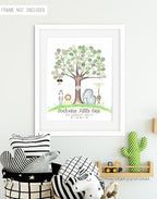 Jungle Safari Baby Shower Fingerprint Tree, Gender Neutral Jungle Safari Animal Thumbprint Tree Set with Ink Pads and Pen, 11x14 Inches - Image 7