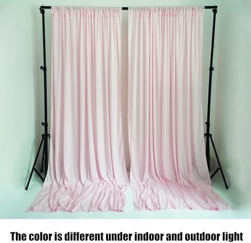 10 x 7 Feet Light Pink Backdrop Curtain for Partie, Background Curtains for Photoshoot, Birthday, Wedding, Halloween, Thanksgiving, Christmas Day, New Year Party Decorations 5Ft x 7Ft, 2 Panels - Image 5