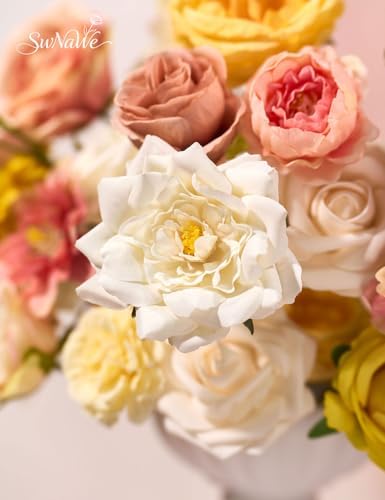 Artificial Flower Box Set Faux Flowers Fake Roses with Stems for DIY - Image 2