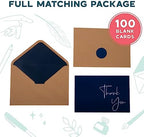 VNS Creations Thank You Cards With Envelopes - 100 Pack 4 x 6 - Navy Blue - Image 4