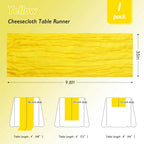 8 Pack Yellow Cheesecloth Table Runner 120 Inch Boho Wedding Decor - Image 2