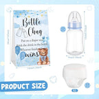12 Set Bottle Chug Baby Shower Games Favors Change Funny Diaper Game Including Plastic Baby Bottles Chug Disposable Diapers Themed Sign for Gender Reveal Party Supplies (Blue Color,Bear) - Image 2