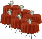 Fitable 6 Pack Rust Tablecloths 70 Inch Round for 36"-48" Tables by Fitable