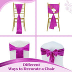 MDS® Pack of 200 Satin Chair Sashes for Wedding & Events – Magenta Violet - Image 4