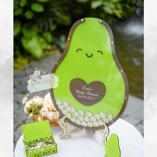 Personalized Avocado Baby Shower Guest Book Alternative Drop Box Frame - Image 2