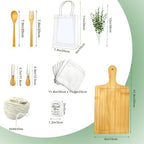 61PCS Baby Shower Prizes for Game Winners, 6 Sets Bamboo Cheese Board with Spoon, Knives & Fork, Towel, Thank You Card & Gift Bags -Wedding Bridal Shower Favors, Serving Board Party Gifts - Image 4