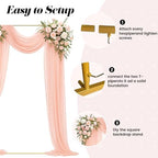 Metal Wedding Arch Backdrop Stand 6.6x3.3 FT Gold Square Balloon Arch Frame for Ceremony Party Birthday Bridal Baby Shower Anniversary Arbor Balloon Decoration - Image 4