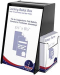 Marketing Holders Locking Ballot Box with 4" Wide Entry Form Pocket and Sign Holder Black Acrylic 5.75" x 5.5" x 8.75" Countertop Entry Bin by MarketingHolders