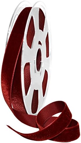 Morex Ribbon Nylon, 5/8 inch by 11 Yards, Dark Ruby, Item 01215/10-706 Nylvalour Velvet Ribbon 5/8" by 11 yd by MorexRibbon