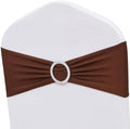 Stretch Spandex Chair Sashes for Wedding Reception Brown Chair Sashes Bands with Buckles, Chair Bows for Party Folding Chairs Celebration Ceremony Baby Shower Decorations (50, Brown) by ZSJFMF