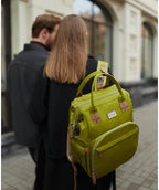Diaper Bag Backpack, Multifunction Diaper Bag with Changing Station, Stylish Baby Bags, Large Unisex Diaper Backpack for Mom and Dad, Baby Registry Search, Portable Changing Pad – Yellow Green - Image 6