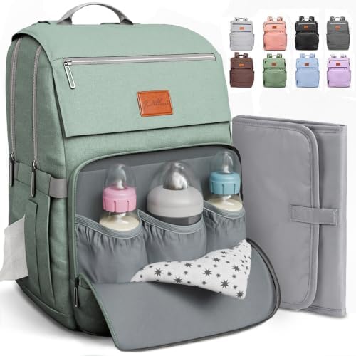 PILLANI Baby Diaper Bag Backpack - Baby Bag for Boys & Girls, Large Waterproof Diaper Backpack - Toddler Diaper Bag with Changing Pad, Boy Baby Shower Gifts for Mom - Newborn Stuff, Baby Essentials by Pillani