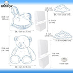4PCS Blue Bear Baby Shower Decorations, We Can Bearly Wait Toile de Jouy Teddy Bear Cardboard Cutouts Standee Set, Blue Safari Baby Shower Party Supplies - Image 2