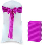 MDS® Pack of 300 Satin Chair Sashes for Wedding & Events – Magenta Violet by MDS